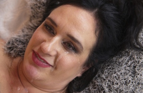 Thick housewife wears cum on her face after sex with toy boy 94390561