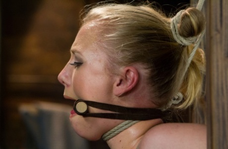 Restrained blonde is tortured and masturbated by a fully clothed dyke 45645187