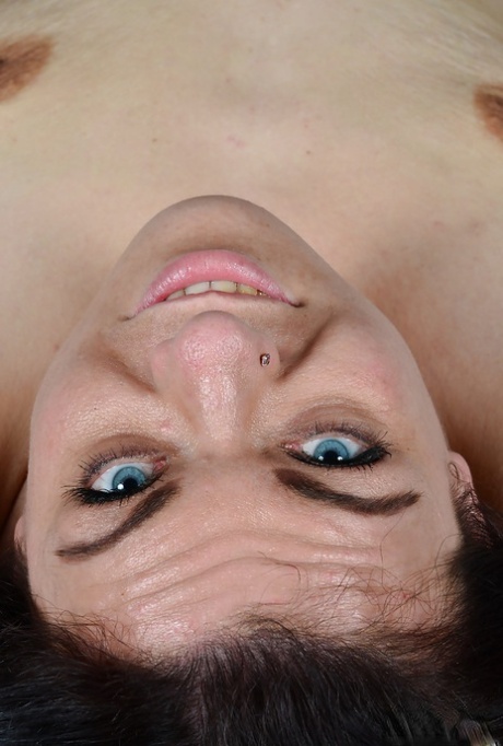 Ugly older broad Corazon Del Angel parting hairy pink pussy up close 34459939